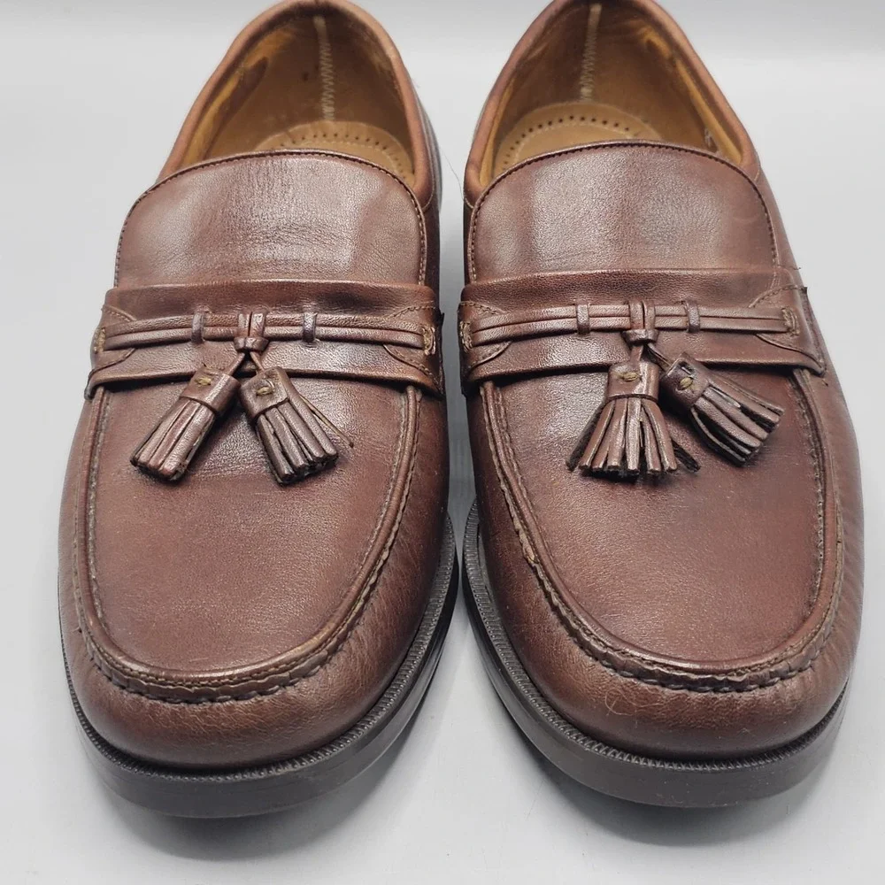 Florsheim Comfortech Kiltie Tassel Penny Loafers Leather Old Money Sz 9.5 D